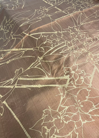 Gold Japonica on Backed Copper Silk Dupioni