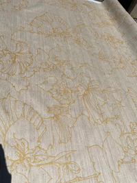 Gold Lotus Pods on backed peppered Cream Tussah Silk