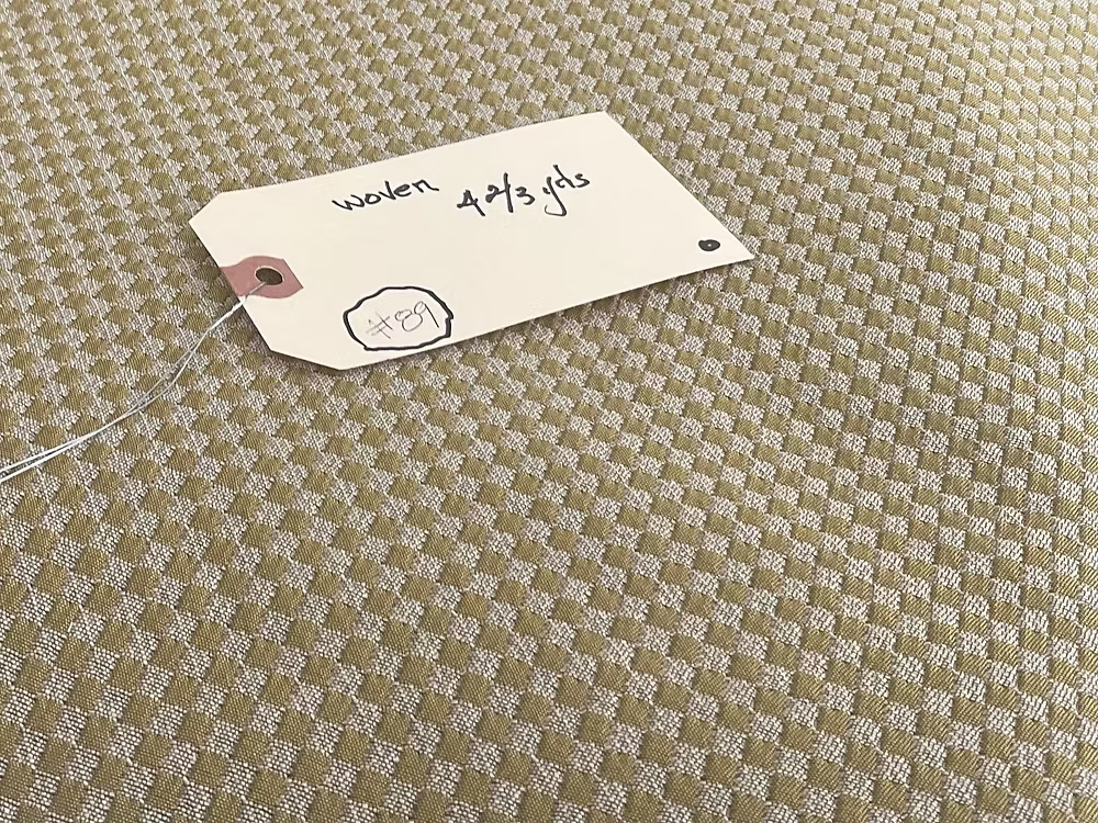 Olive & Taupe Marrakesh Squares in Woven Poly/Cotton