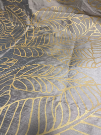 Small Gold Plantains on Bronze Silk Dupioni