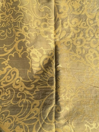Gold Renaissance Floral on Golden-Olive Silk Dupioni
