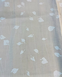 Pearl Ink Leaves on Lt Taupe Hand-Marbleized Linen