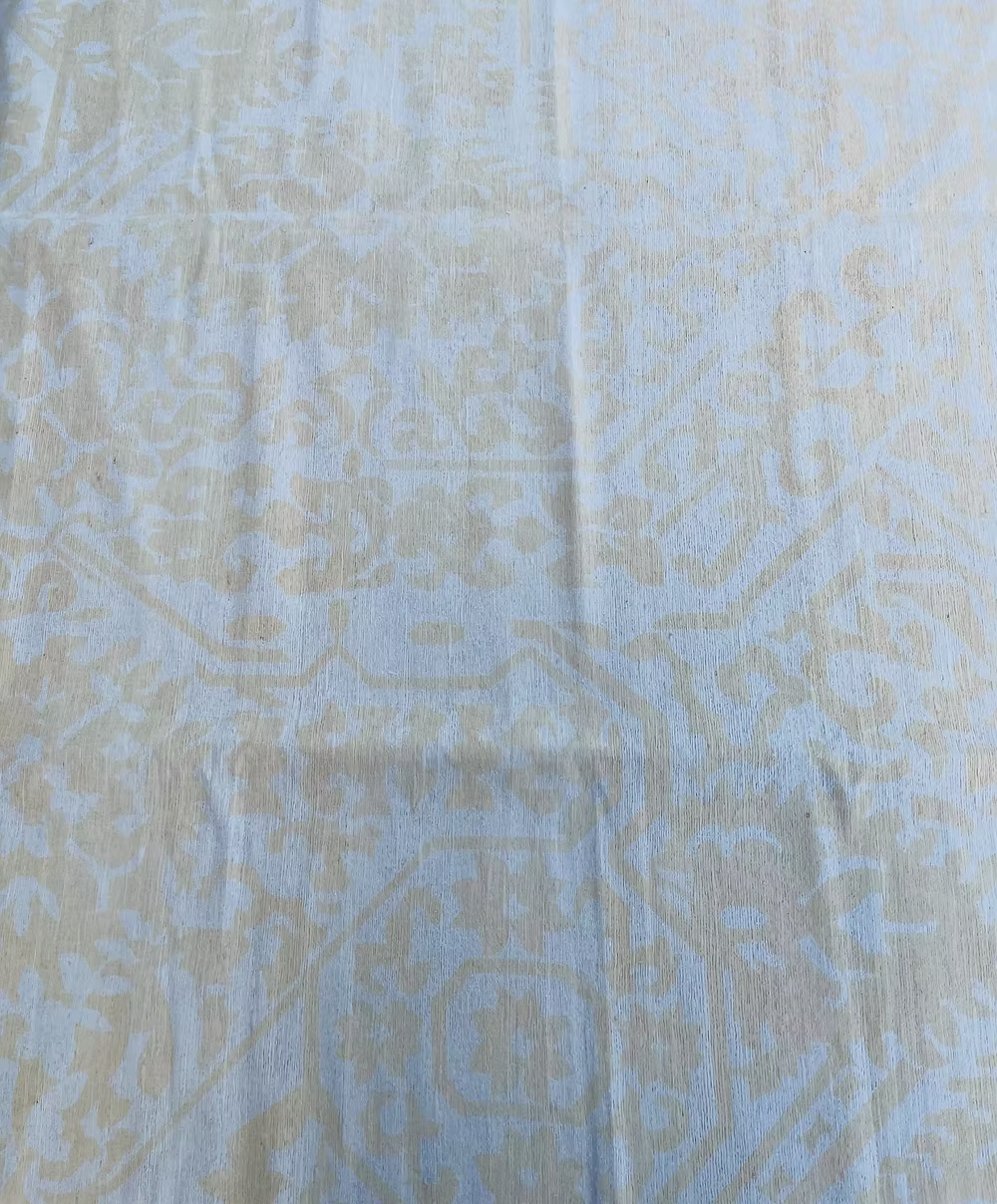 Dark Cream HALI on Cream Tussah Silk