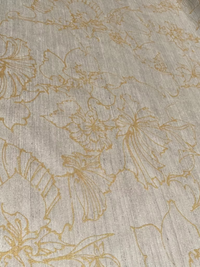 Gold Lotus Pods on backed peppered Cream Tussah Silk