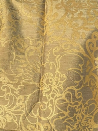 Gold Renaissance Floral on Golden-Olive Silk Dupioni