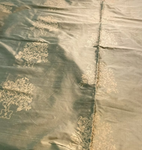 Gold Petite Orange Trees on Bronze Silk Dupioni