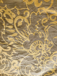 Gold Renaissance Floral on Golden-Olive Silk Dupioni