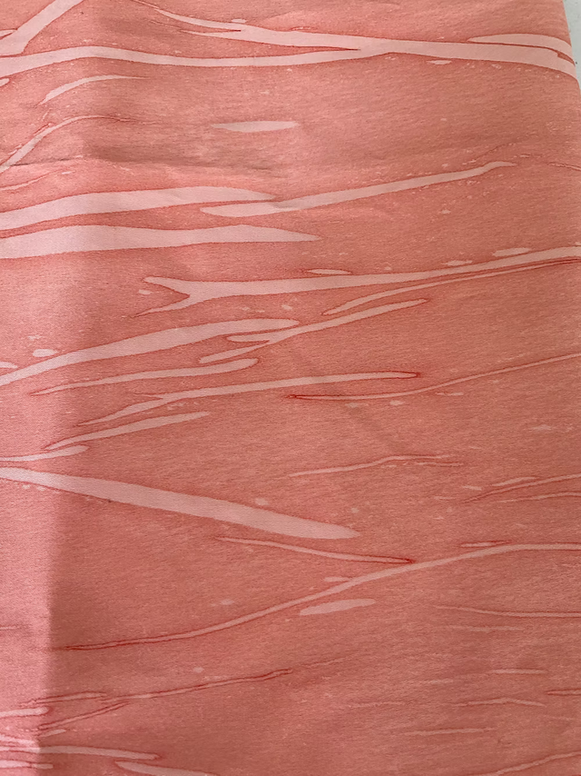 Coral Hand-Marbleized Cotton Sateen