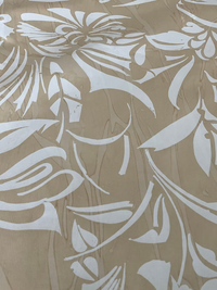 White Deca on Backed Beige Cotton