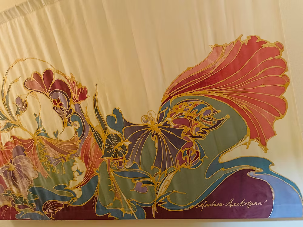 Signed Tapestry On Wool Challis