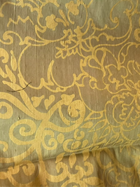 Gold Renaissance Floral on Golden-Olive Silk Dupioni