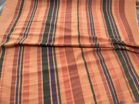 Multicolored Stripes on Copper Silk Dupioni