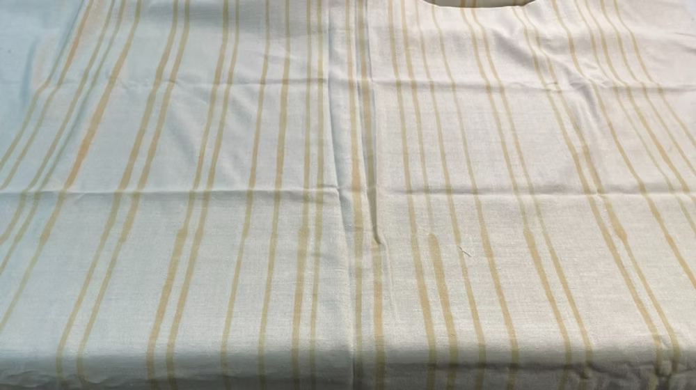 Caramel Stripe on Ivory Tussah Silk