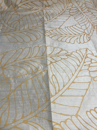 Large Gold Plantains on backed Ivory Silk Dupioni