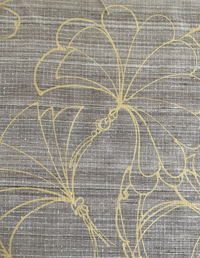 Gold Fans on Taupe Silk Basket Weave