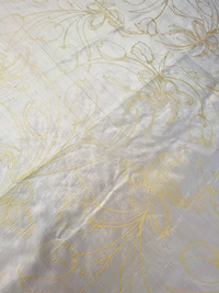 Gold Tulips & Knots on Sand Silk Dupioni