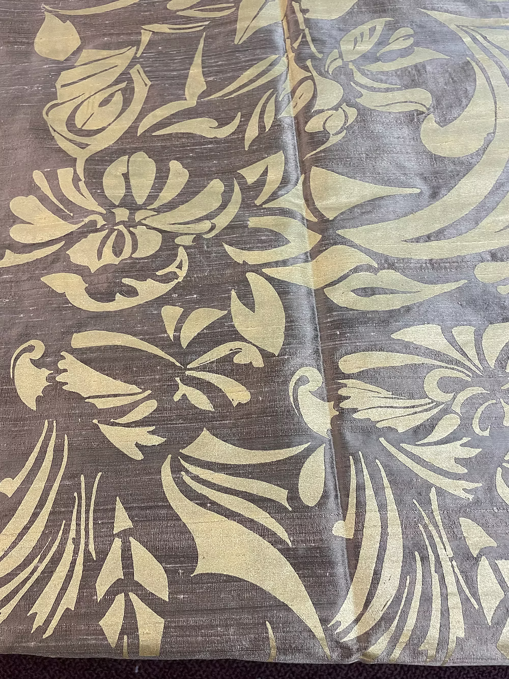 Gold Deca on Bronze Silk Dupioni