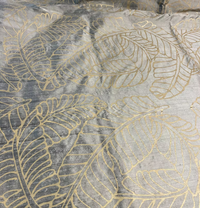 Gold Small Plantains on Olive Silk Dupioni