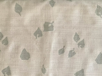 Taupe Leaves on Sand Silk Linen Weave