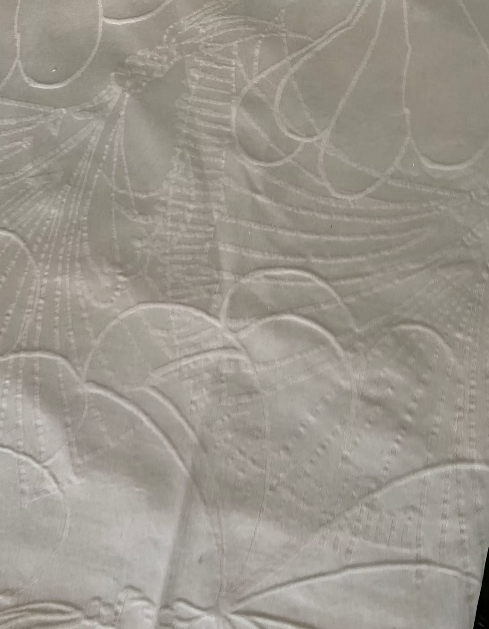 Ivory Cotton Jacquard with Florals and Fans