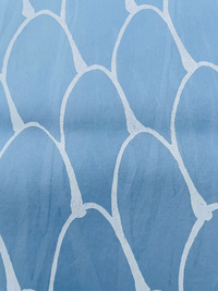 White Scales on French Blue Marbleized Cotton Sateen
