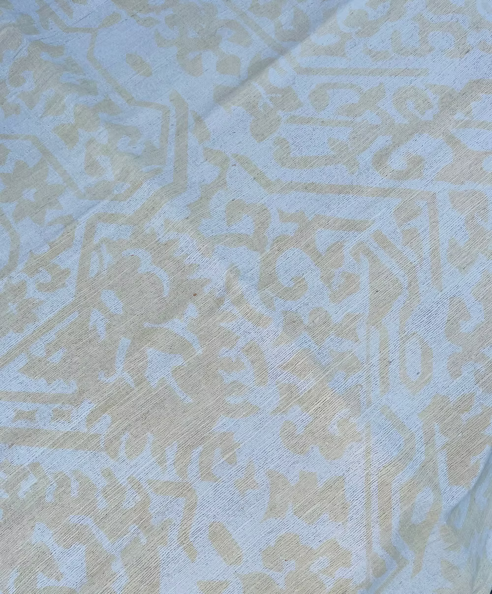 Dark Cream HALI on Cream Tussah Silk