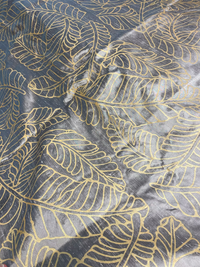 Small Gold Plantains on Bronze Silk Dupioni