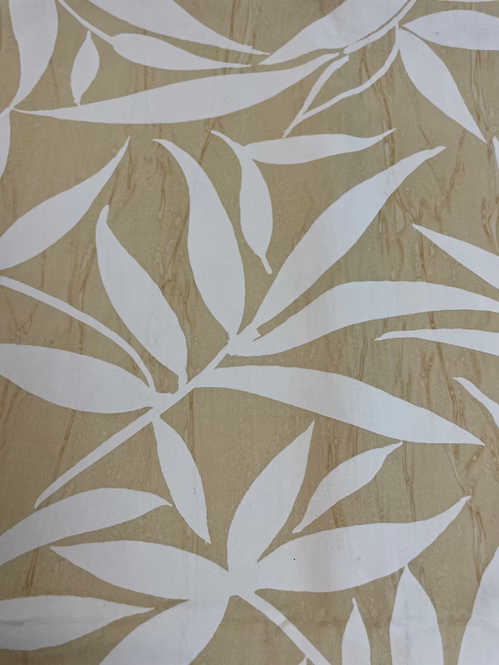 White Chia design on Sand Hand-Marbleized Cotton Sateen