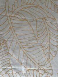 Large Gold Plantains on backed Ivory Silk Dupioni