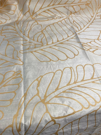 Large Gold Plantains on backed Ivory Silk Dupioni