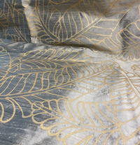 Gold Small Plantains on Olive Silk Dupioni