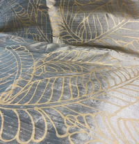 Gold Small Plantains on Olive Silk Dupioni