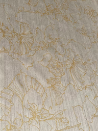 Gold Lotus Pods on backed peppered Cream Tussah Silk