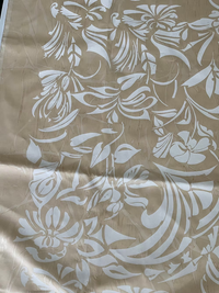 White Deca on Backed Beige Cotton