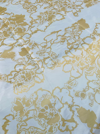 Gold Katrina on Ivory Silk Dupioni