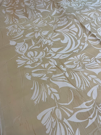 White Deca on Backed Beige Cotton