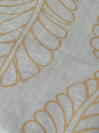 Large Gold Plantains on backed Ivory Silk Dupioni