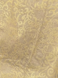 Gold Renaissance Floral on Sand Silk Linen Weave