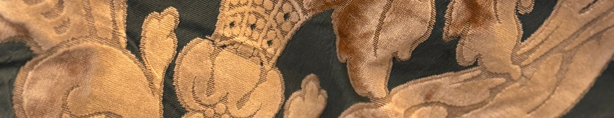 Antique 1880 Parisian fabric from darapery panels at Kearsley