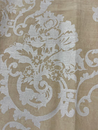 Barbara Beckmann Designs  Pearl Baroque Floral on Cream Marbleized Cotton Sateen