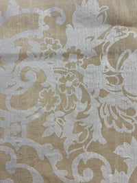 Barbara Beckmann Designs  Pearl Baroque Floral on Cream Marbleized Cotton Sateen