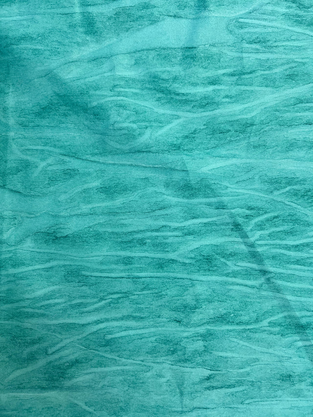 Barbara Beckmann Teal Hand-Marbleized Cotton Sateen — 17 Yards, Final Collection
