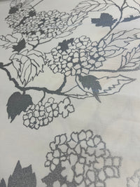 Hydrangea in Silver on Cotton Faille Table Cloth