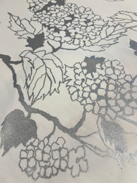 Hydrangea in Silver on Cotton Faille Table Cloth