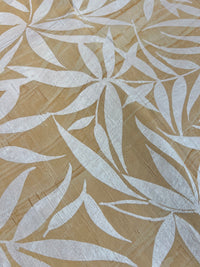 Barbara Beckmann Designs  Pearl White Chia on Hand Marbleized Caramel Silk Dupioni