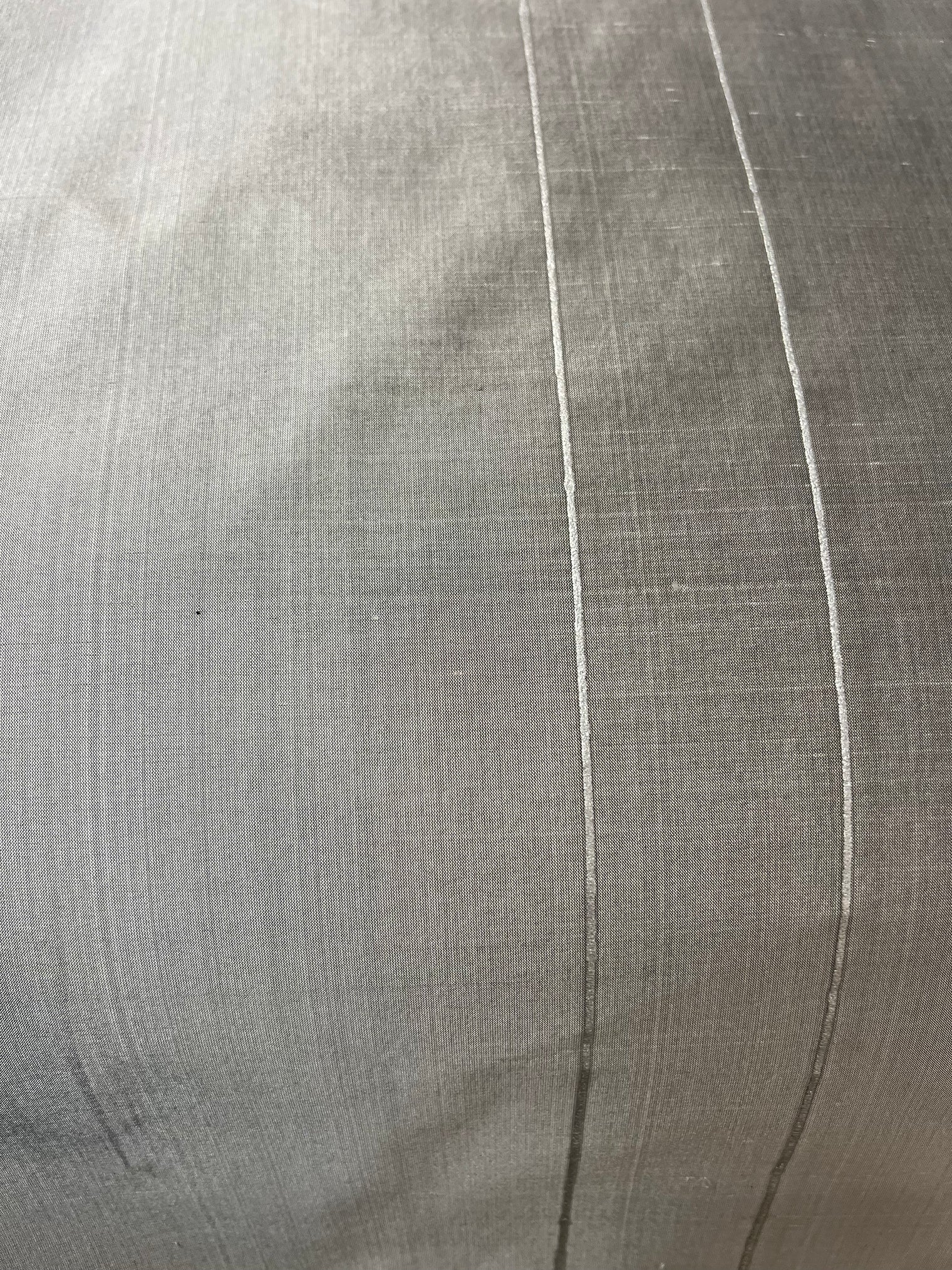Barbara Beckmann Designs  Silver Lines on Silver Silk Dupioni