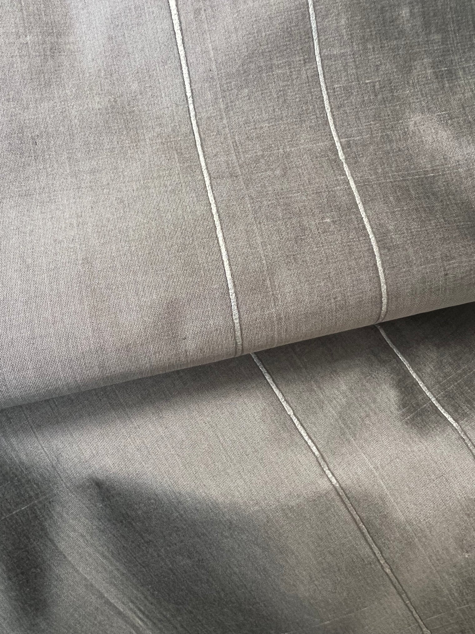 Barbara Beckmann Designs  Silver Lines on Silver Silk Dupioni