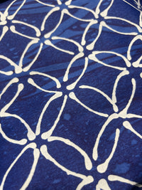Barbara Beckmann Designs Batik Matisse on hand-marblized Navy Cotton Table Cloth