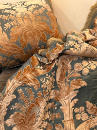 1880 Paris Silk & Velvet Facing Pair of Drapery Panels