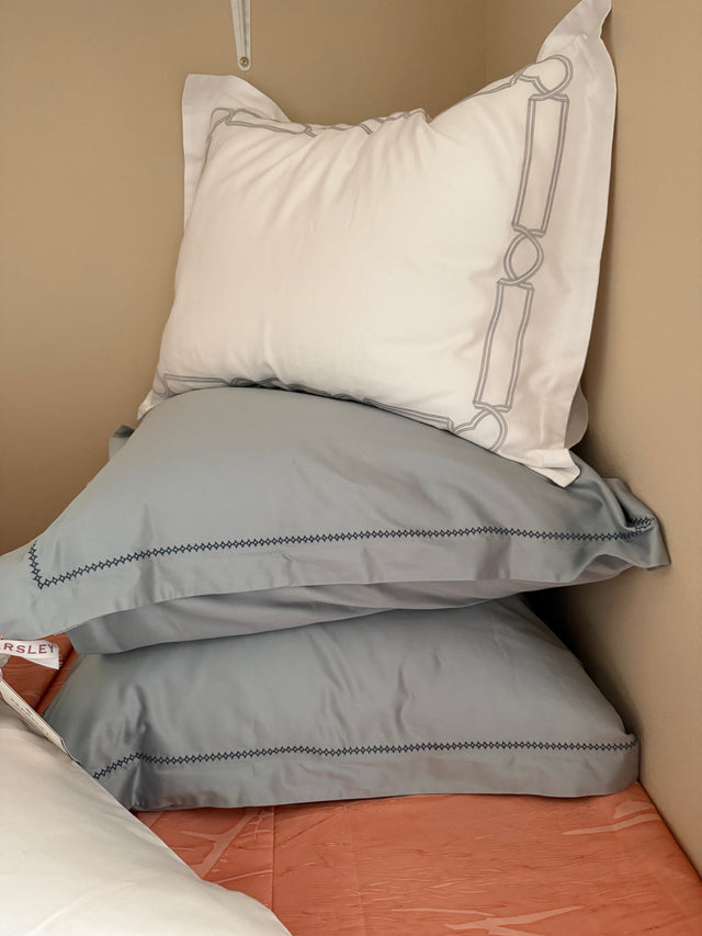 Kearsley Stella embroidered Essentials Sateen Euro Shams